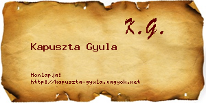 Kapuszta Gyula névjegykártya