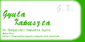gyula kapuszta business card